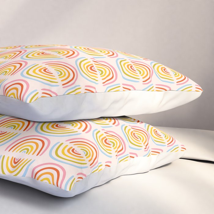 Doodle Rainbow Print Pillow Sham Gallery Image 3