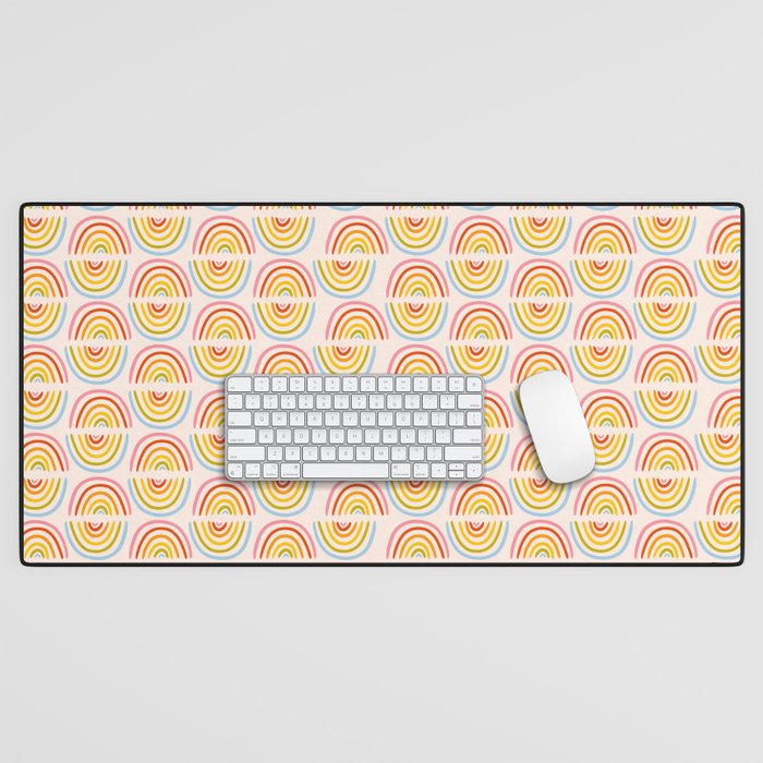Doodle Rainbow Print Desk Mat Gallery Image 1