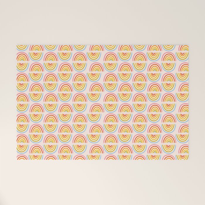 Doodle Rainbow Print Welcome Mat Gallery Image 1