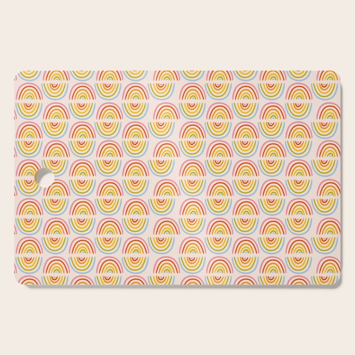 Doodle Rainbow Print Cutting Board Gallery Image 1