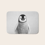 Baby Penguin - Black & White Bath Mat Gallery Image 1