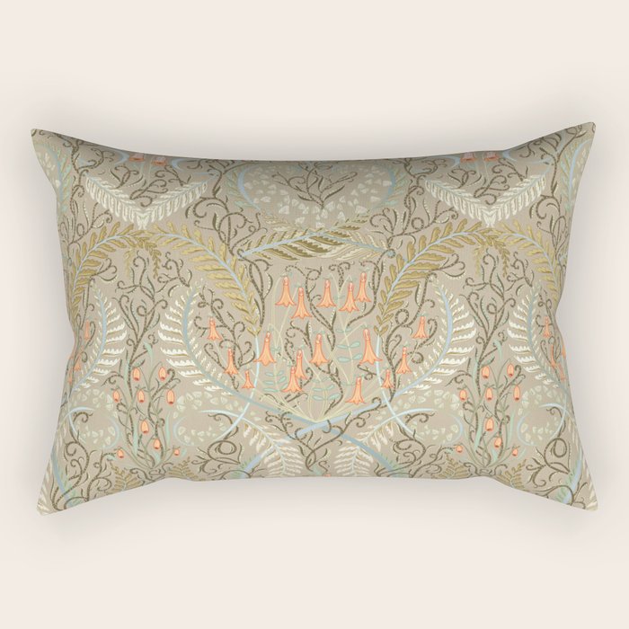 Woodland soil Morris style caramel Rectangular Pillow Gallery Image 2
