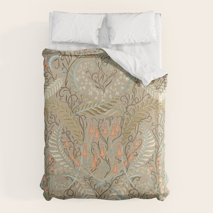 Woodland soil Morris style caramel Duvet Cover Gallery Image 1
