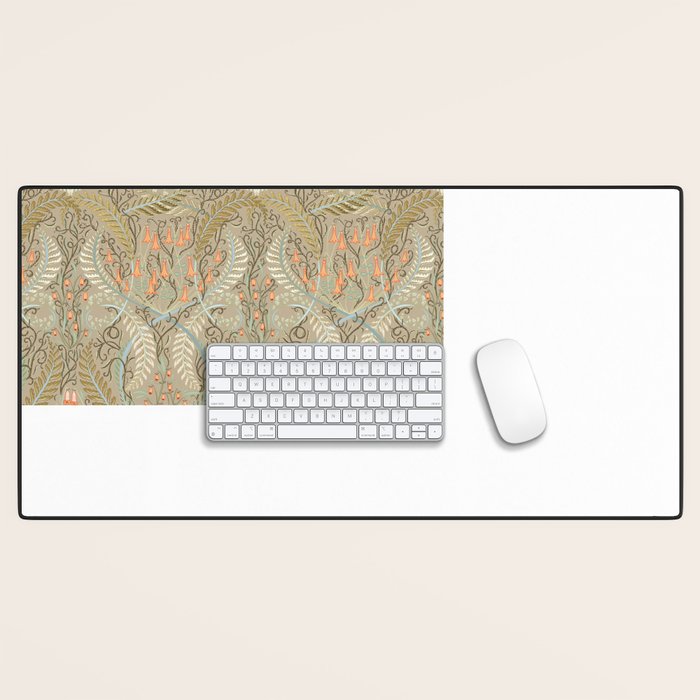 Woodland soil Morris style caramel Desk Mat Gallery Image 1