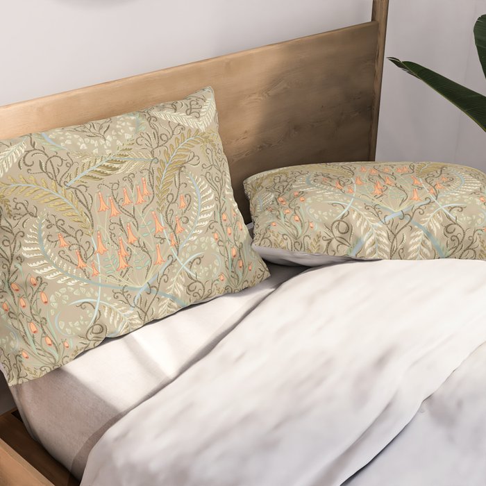 Woodland soil Morris style caramel Pillow Sham Gallery Image 2