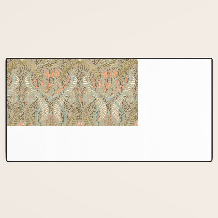 Woodland soil Morris style caramel Desk Mat Gallery Image 3
