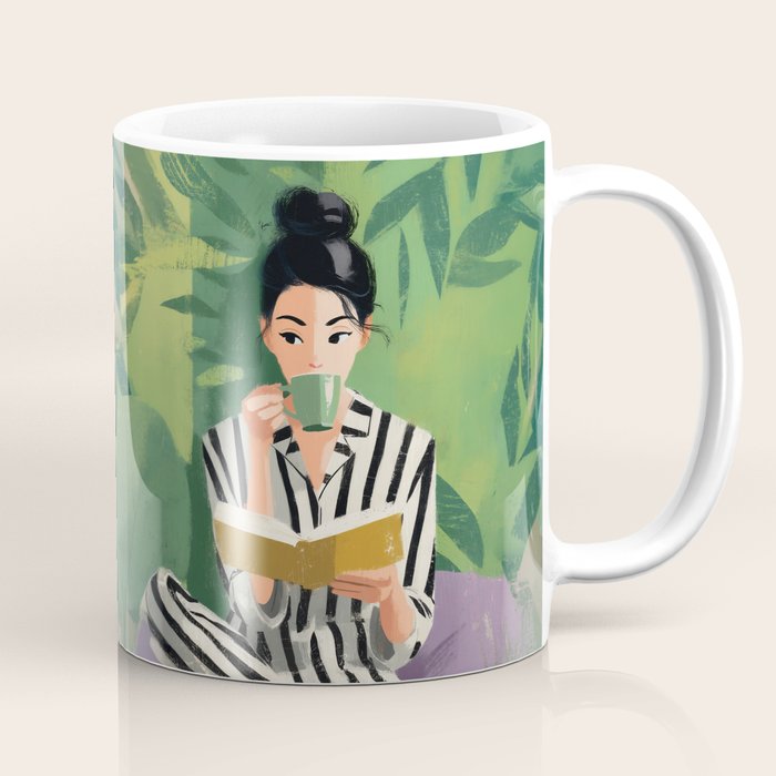 Morning Muse in Stripes Coffee Mug Gallery Image 1
