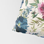 Burgundy Navy Cream Floral Watercolor Pattern B Pillow Sham Gallery Image 4