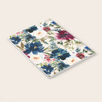 Burgundy Navy Cream Floral Watercolor Pattern B Notebook Gallery Image 3