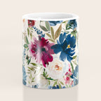 Burgundy Navy Cream Floral Watercolor Pattern B Coffee Mug Gallery Image 4