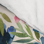Burgundy Navy Cream Floral Watercolor Pattern B Comforter Gallery Image 4