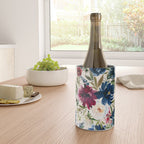 Burgundy Navy Cream Floral Watercolor Pattern B Wine Chiller Gallery Image 4