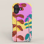 Homefry - floral neon memphis dots grid pink sunset sunrise 1980 1980s 1980's 80s 80's throwback art iPhone Case Gallery Image 1
