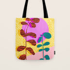 Homefry - floral neon memphis dots grid pink sunset sunrise 1980 1980s 1980's 80s 80's throwback art Tote Bag Gallery Image 1