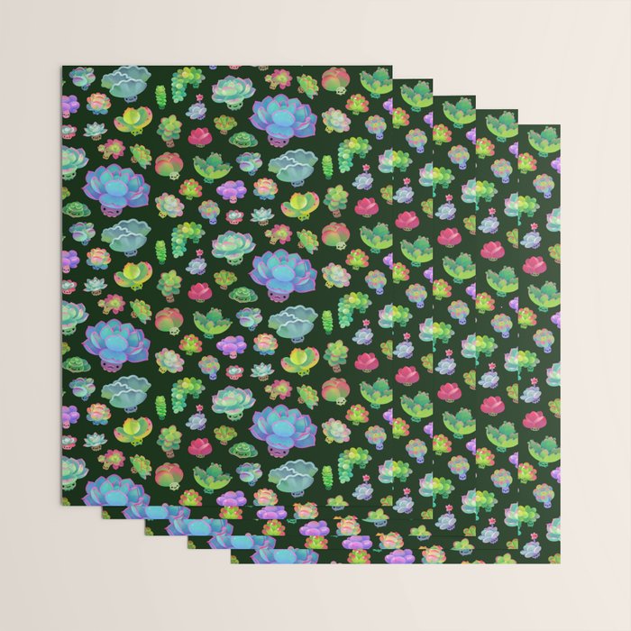 Baby succulent 2 - dark Wrapping Paper Gallery Image 3