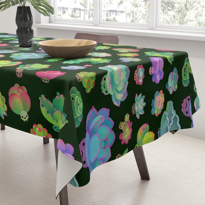 Baby succulent 2 - dark Tablecloth Gallery Image 3
