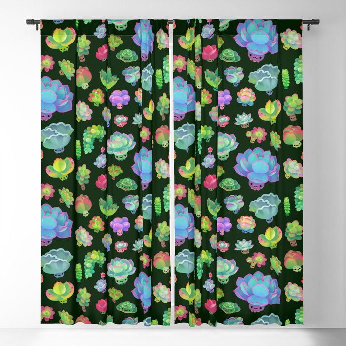 Baby succulent 2 - dark Window Curtain Gallery Image 1