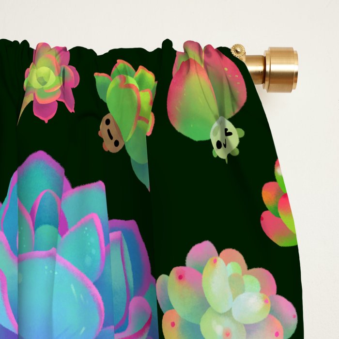 Baby succulent 2 - dark Window Curtain Gallery Image 2