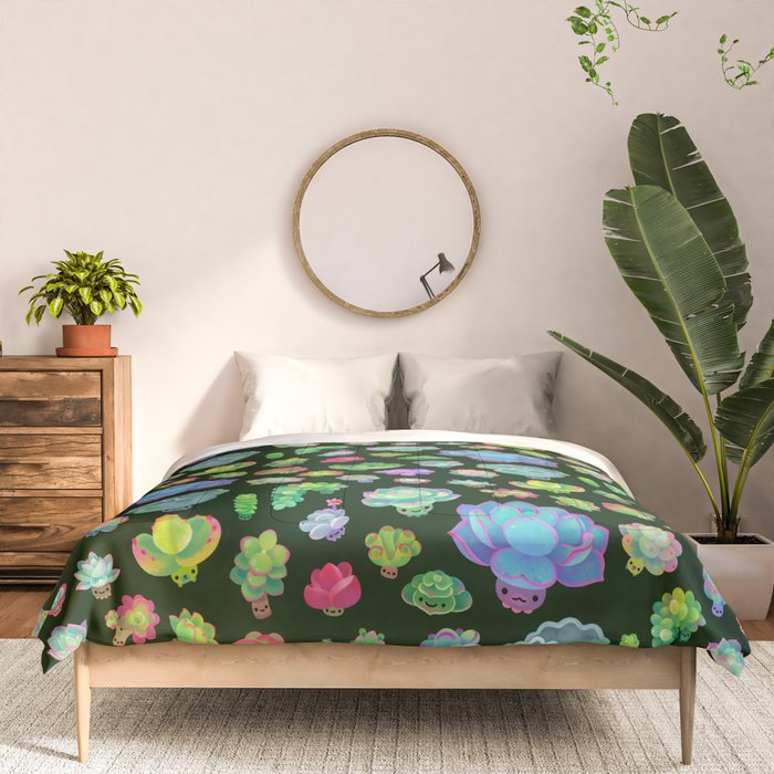 Baby succulent 2 - dark Comforter Gallery Image 3
