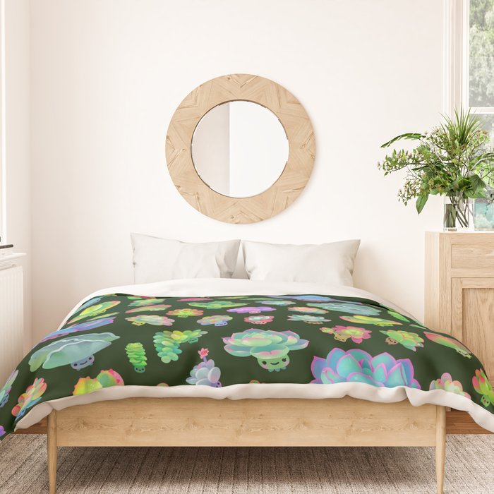 Baby succulent 2 - dark Duvet Cover Gallery Image 3