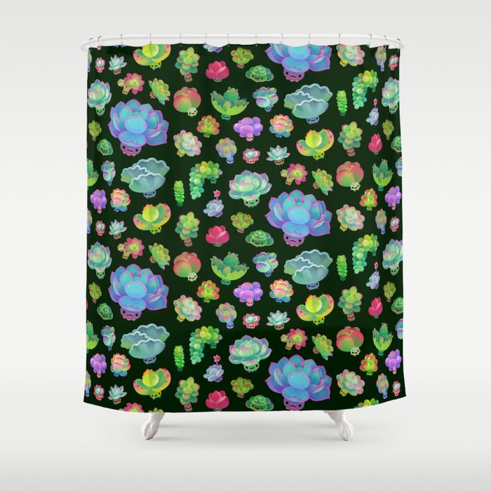 Baby succulent 2 - dark Shower Curtain Gallery Image 1