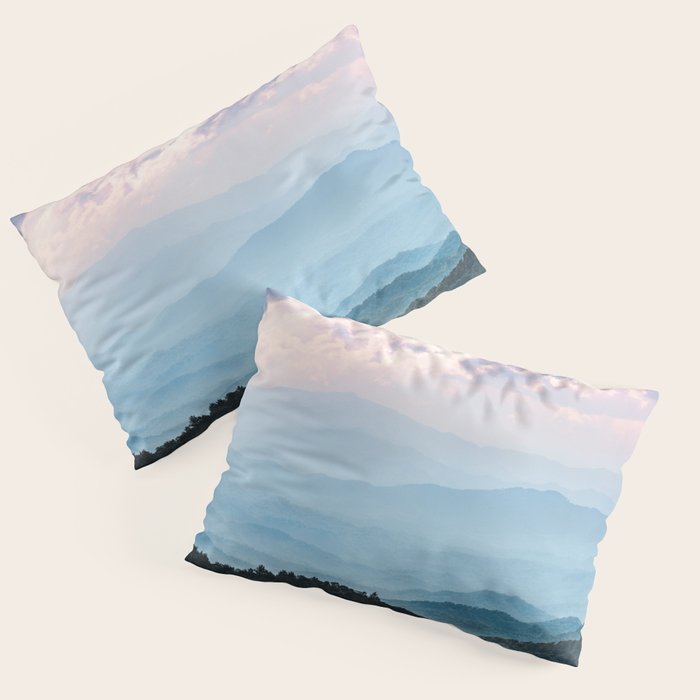 Smoky Mountain National Park Sunset Layers - Nature Photography Pillow Sham Gallery Image 1