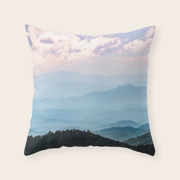 Smoky Mountain National Park Sunset Layers - Nature Photography Throw Pillow Gallery Image 6