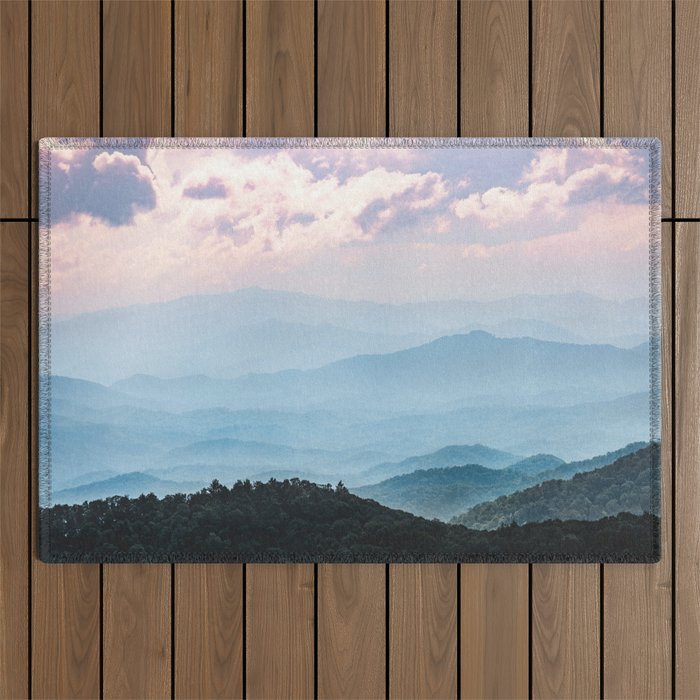 Smoky Mountain National Park Sunset Layers - Nature Photography Outdoor Rug Gallery Image 1