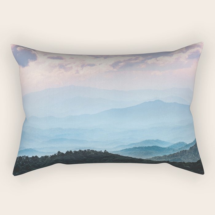 Smoky Mountain National Park Sunset Layers - Nature Photography Rectangular Pillow Gallery Image 2