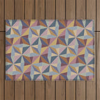 Kaleidoscope Tile Pattern II Cool Tone Pastel Outdoor Rug Gallery Image 1