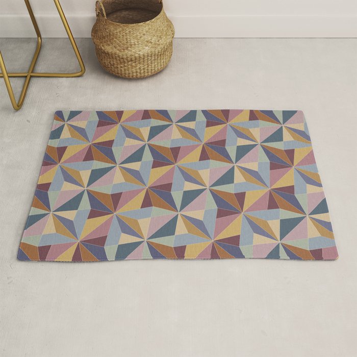 Kaleidoscope Tile Pattern II Cool Tone Pastel Rug Gallery Image 1