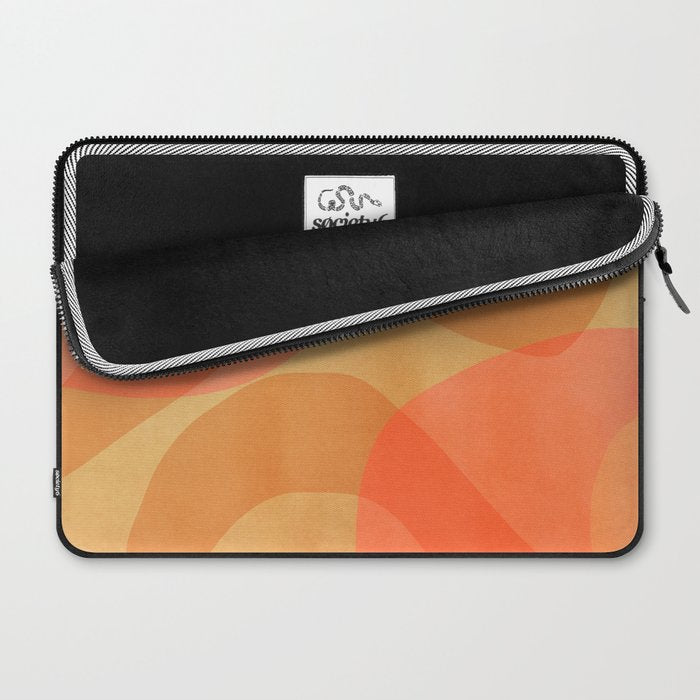 Amber Orange Abstract Flow Mid Century Layered Shapes Laptop Sleeve Gallery Image 2