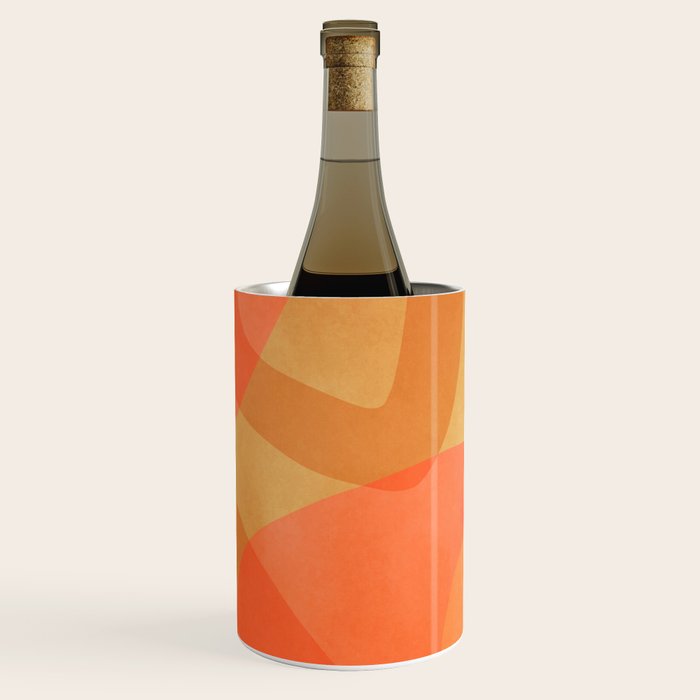 Amber Orange Abstract Flow Mid Century Layered Shapes Wine Chiller Gallery Image 3