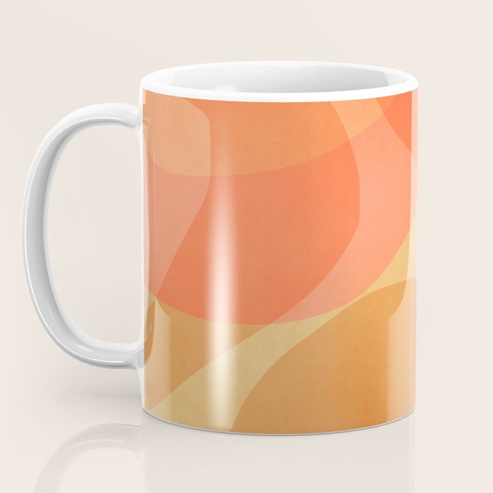 Amber Orange Abstract Flow Mid Century Layered Shapes Coffee Mug Gallery Image 3