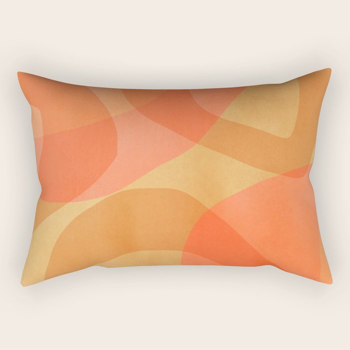 Amber Orange Abstract Flow Mid Century Layered Shapes Rectangular Pillow Gallery Image 2