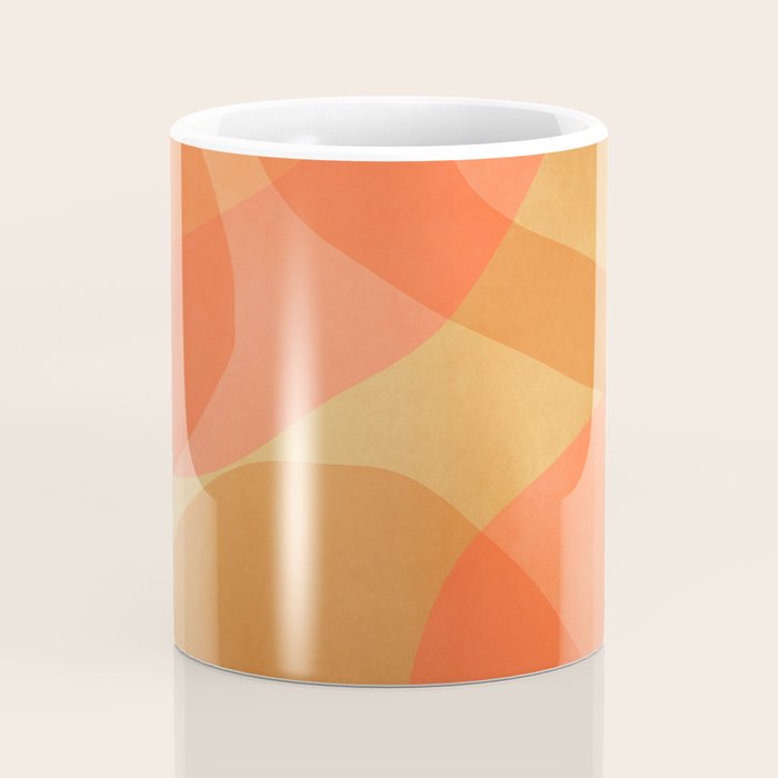 Amber Orange Abstract Flow Mid Century Layered Shapes Coffee Mug Gallery Image 4