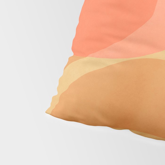 Amber Orange Abstract Flow Mid Century Layered Shapes Pillow Sham Gallery Image 4