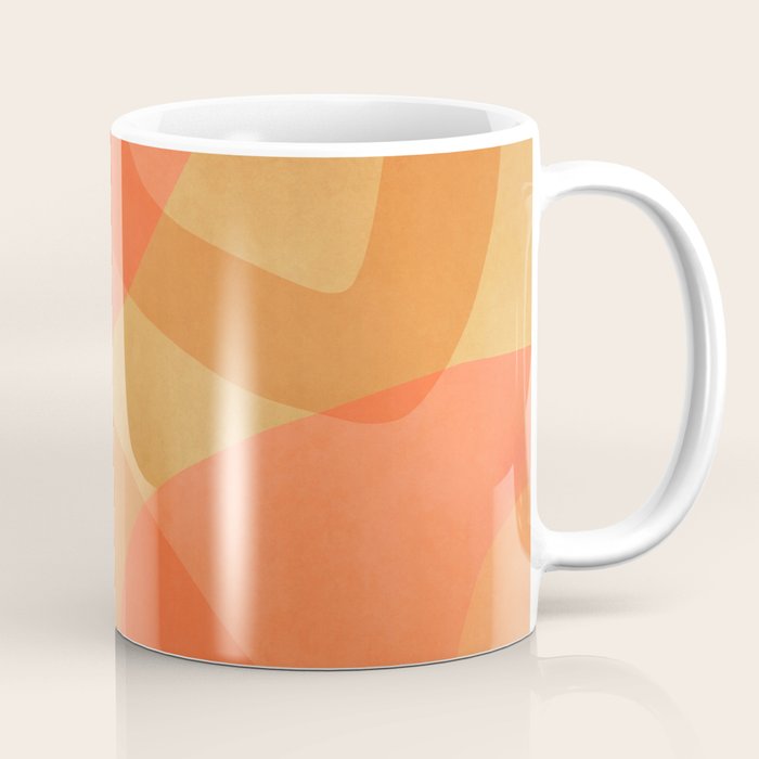 Amber Orange Abstract Flow Mid Century Layered Shapes Coffee Mug Gallery Image 1