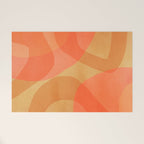 Amber Orange Abstract Flow Mid Century Layered Shapes Welcome Mat Gallery Image 1