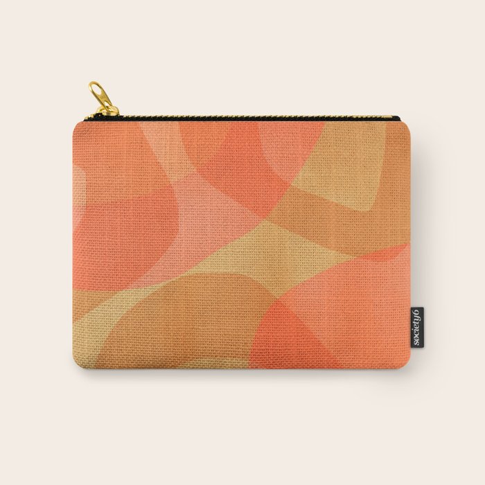 Amber Orange Abstract Flow Mid Century Layered Shapes Carry All Pouch Gallery Image 1