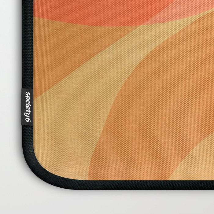 Amber Orange Abstract Flow Mid Century Layered Shapes Laptop Sleeve Gallery Image 3