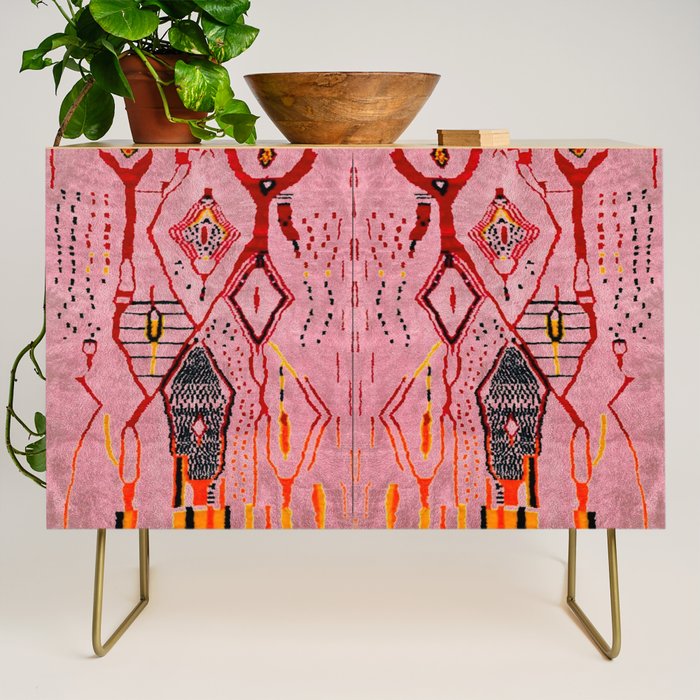 Traditional Pink Moroccan Rug Artwork Credenza Gallery Image 1