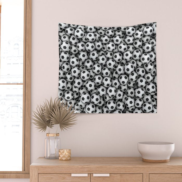 Soccer balls Wall Tapestry Gallery Image 2