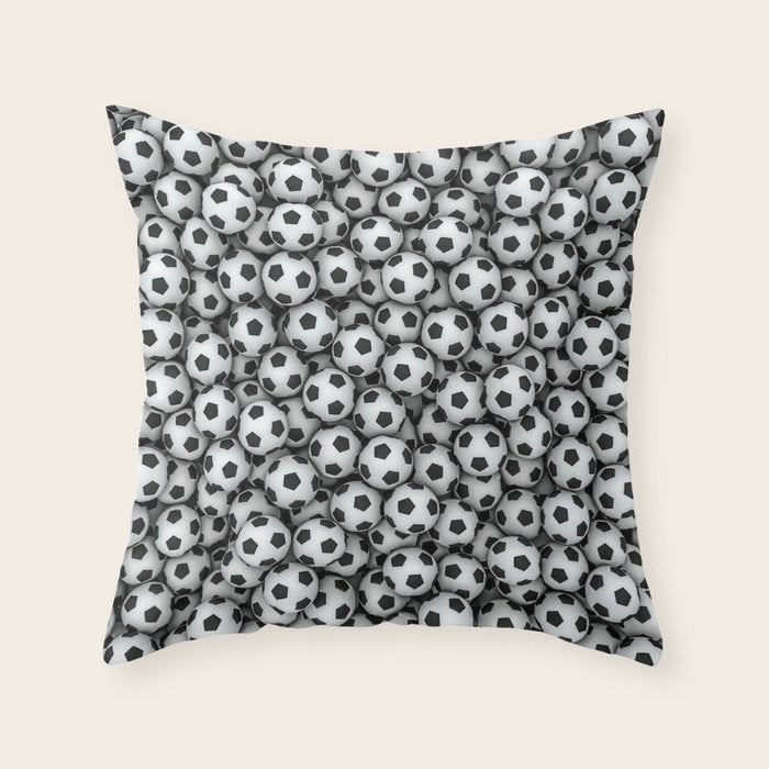 Soccer balls Throw Pillow Gallery Image 1