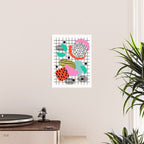 Posse - 1980's style throwback retro neon grid pattern shapes 80's memphis design neon pop art Poster Gallery Image 2