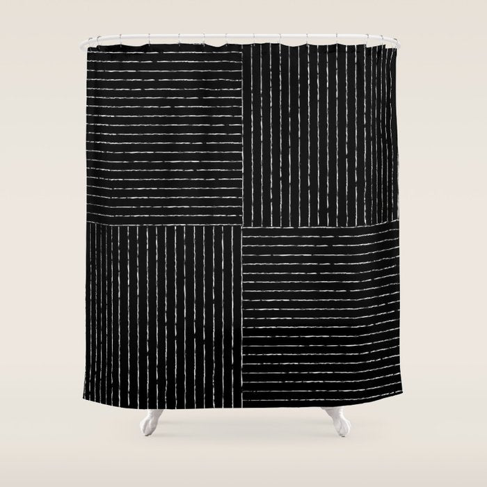 Lines III (Black) Shower Curtain Gallery Image 1
