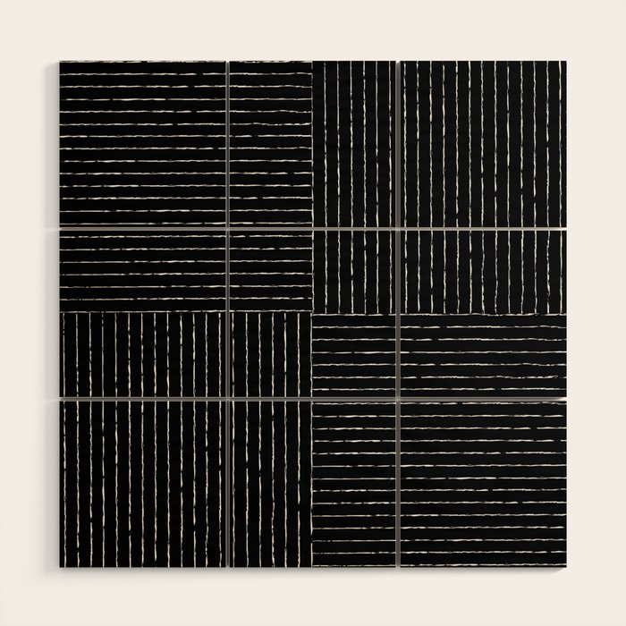 Lines Iii (Black) Wood Wall Art