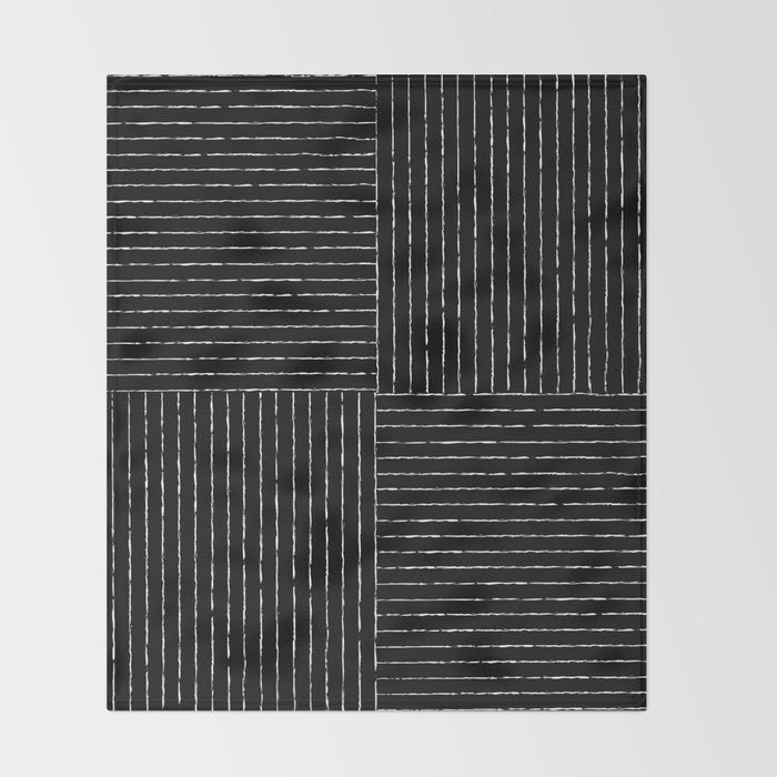 Lines III (Black) Throw Blanket Gallery Image 2