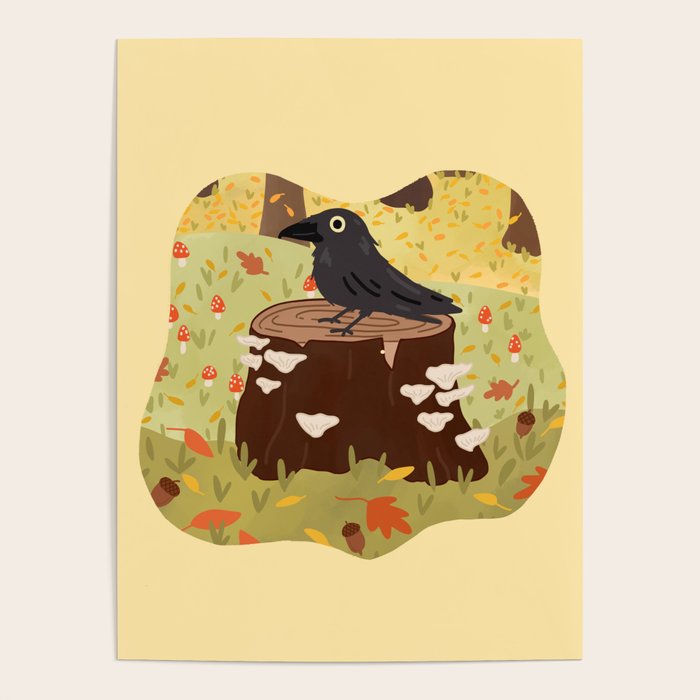 Woodland Crow Poster Gallery Image 1