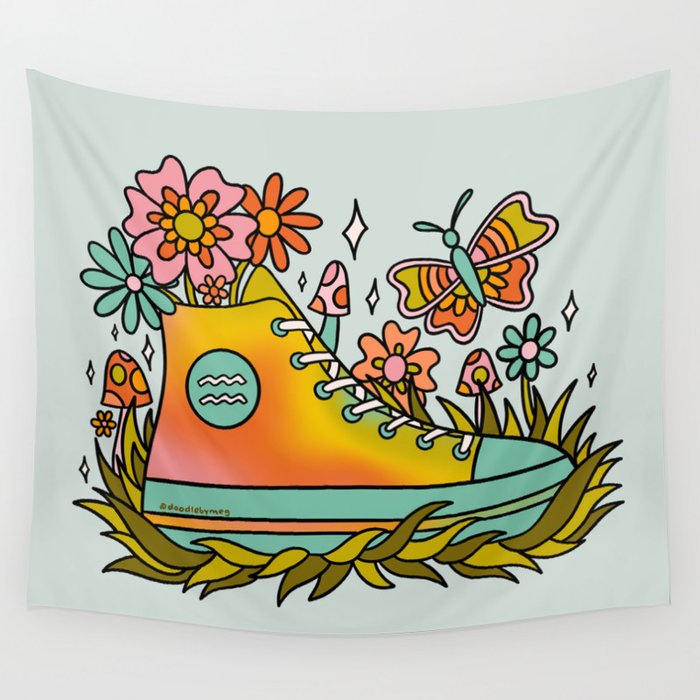 Aquarius Sneakers Wall Tapestry Gallery Image 4